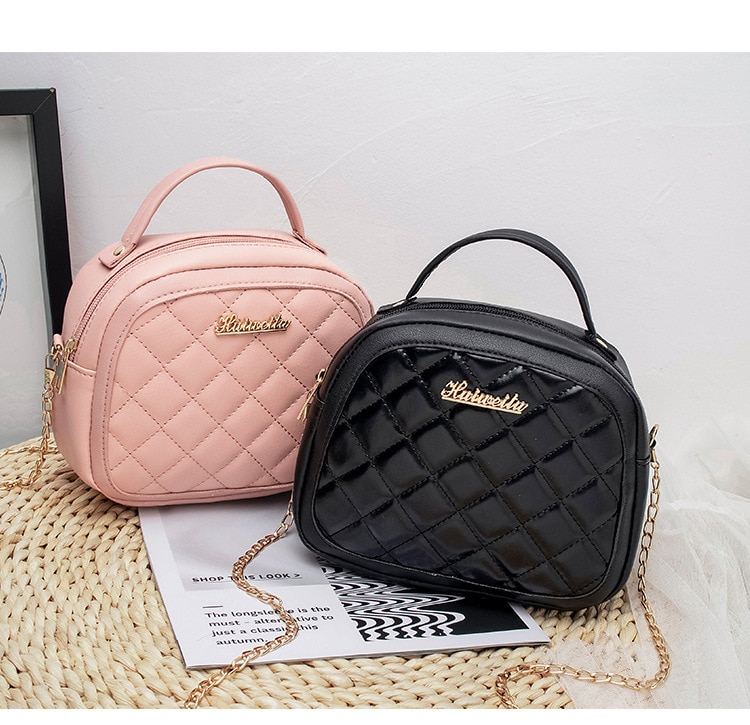 2021 Winter Luxury PU Fashion Handbags Wild Rhombus Women's Shoulder Bag Girls Messenger Bag Shell-shaped Messenger Bag Women