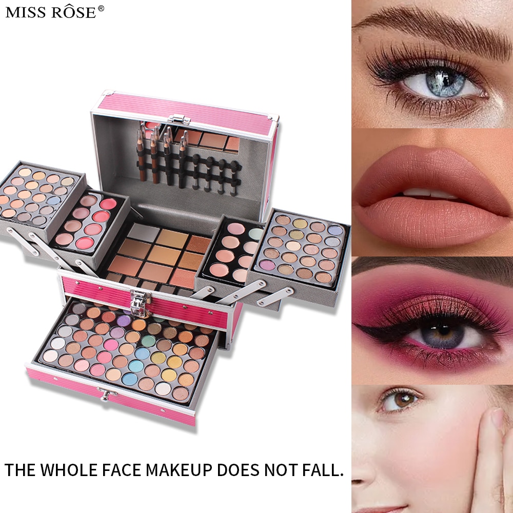 MISS ROSE Professional Multi-functional Makeup Bag Makeup, Artist Makeup Box Rich Multi-color Highly Saturated Eyeshadow Palette