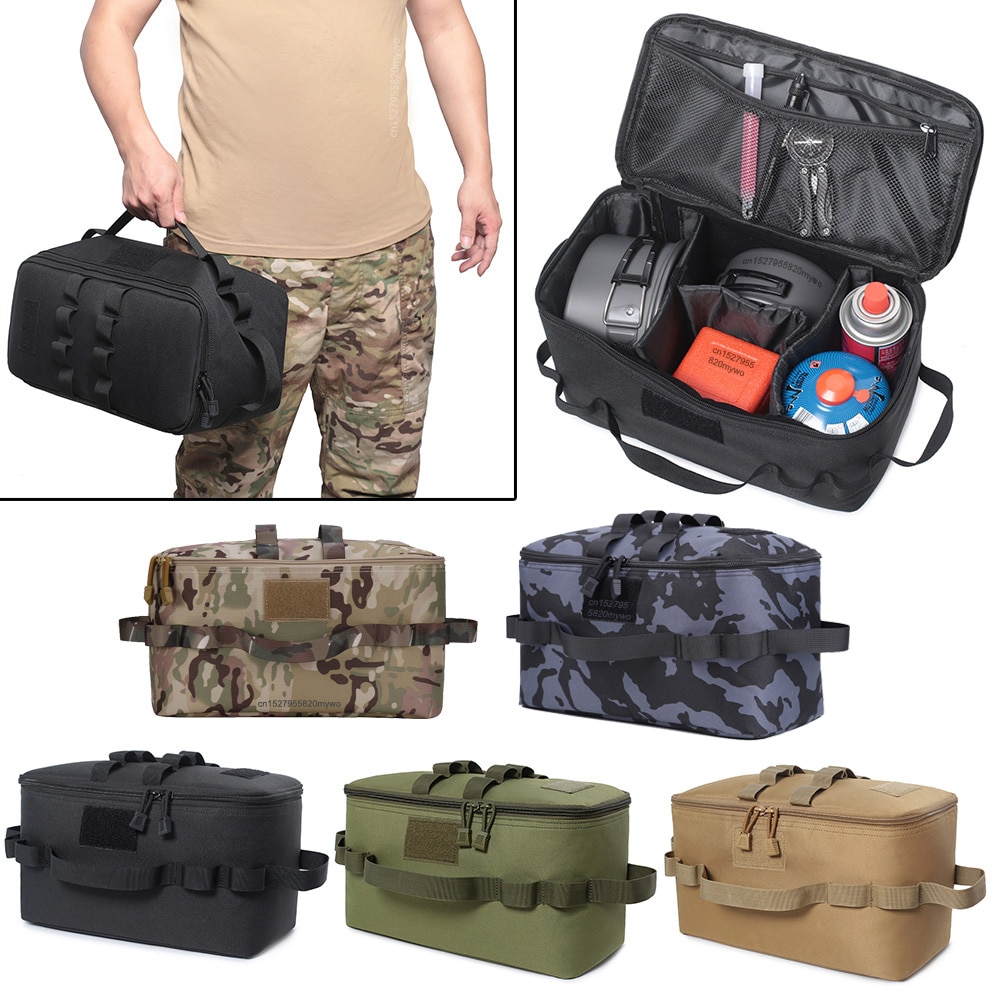 Outdoor Camping Gas Tank Storage Bag Large Capacity Ground Nail Tool Bag Gas Canister Picnic Cookware Utensils Kit Organizer