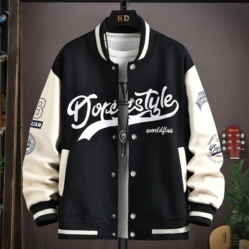 Men's Hip Hop Casual Baseball Coat Slim Fit Unisex Baseball Uniform Bomber Jackets 2023 Spring Youth Trend College Men Jacket