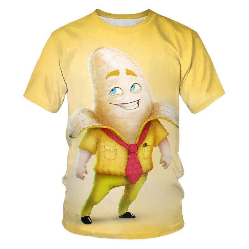 New Men's Hip-hop Summer Fun Banana Fruit Cartoon Skeleton Funny 3d Printing Couple Fashion O Collar Sports Comfortable Clothing