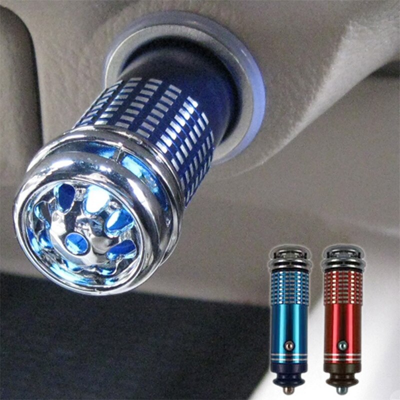 Mini Car Anion Generator Air Cleaner Purifier Filter Car Cigar Lighter Oxygen Bar Auto Interior Decoration Accessories 4 Colors