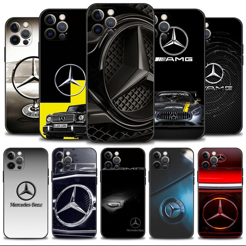 Phone Case For Apple iPhone 14 13 12 11 Pro Max 13 12 Mini XS Max XR X 7 8 6 6S Plus Cover Luxury LOGO Mercedes-Benz