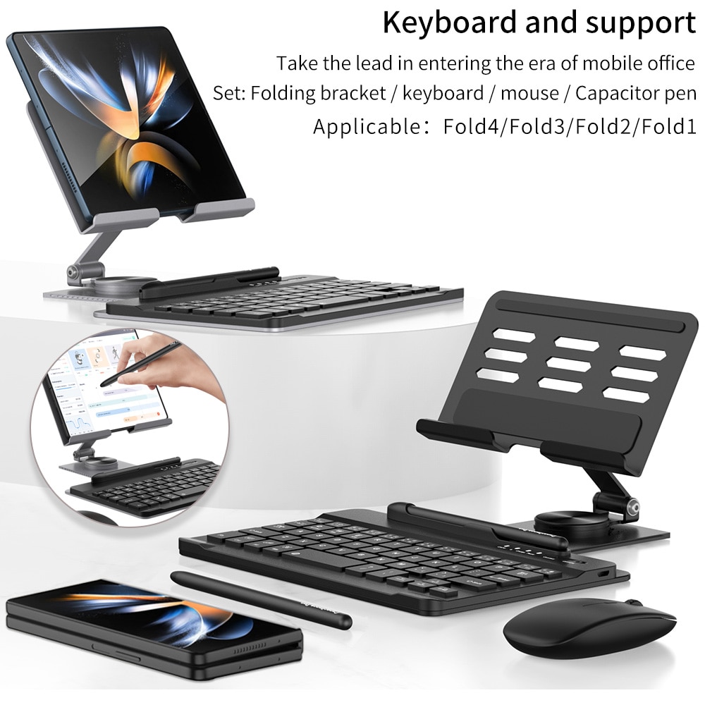 For Samsung Galaxy Z Fold 3 4 Magnetic Wireless Keyboard Bluetooth 3.0 Folding bracket stand Holder mouse 3 in1 Set High-end