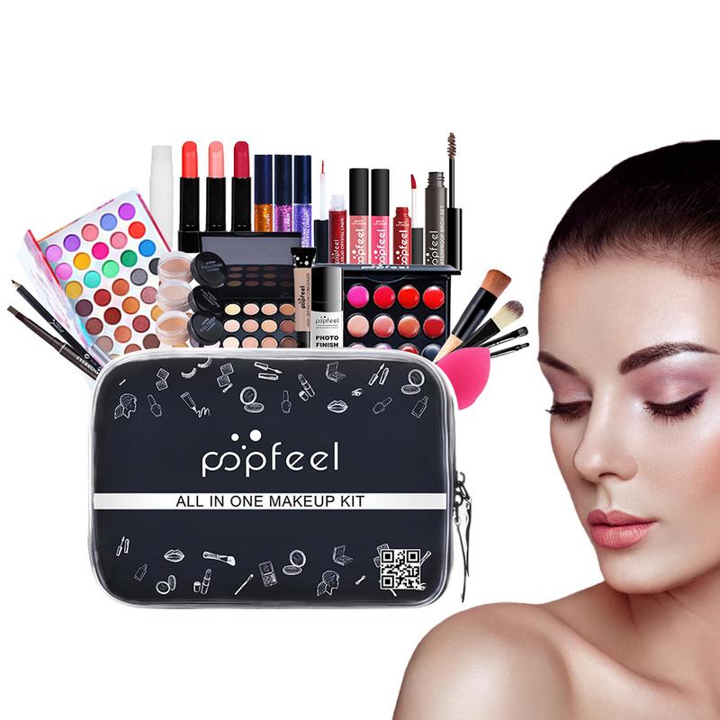 Sdattor All InEye Shadow Makeup Set Female Beginner Student Novice Full Set Light Makeup Cosmetic Combination Gift Box 27 Pcs