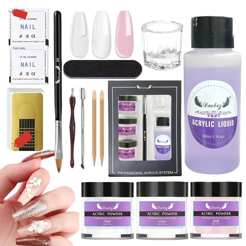 Sdattor Acrylic Powder And Liquid Set Acrylic Nail Kit Professional Multifunctional Acrylic Nail Kit For Beginners Nail Art DIY