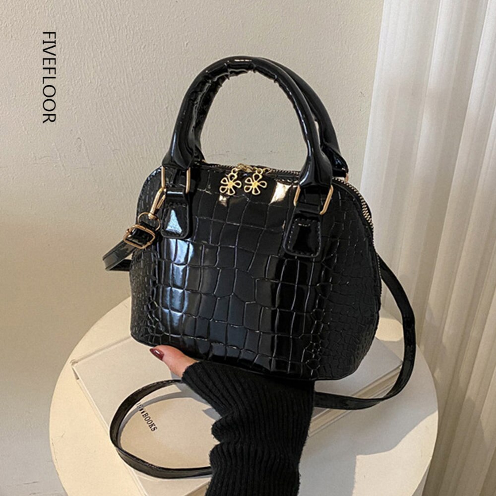 Fashion Temperament Handbags For Female 2022 New Shoulder Bags Crocodile Pattern Messenger Shell Bags Pu Leather Solid Bags