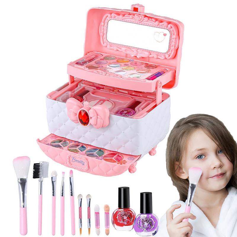 Sdattor Kids Makeup Kit Girls Makeup Palette Washable Makeup Gift Set Age 8-12 Beginner Little Girl Makeup Girl Play Toy Makeup