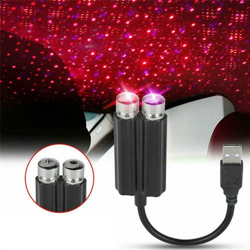 Car Roof Star Light Interior USB LED Lights Starry Atmosphere Projector Decoration Night Home Decor Galaxy Lights Car Produts